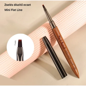 Professzionális Díszítő ecsetek / Fa dizájnnal/ Mini flat LINE#05