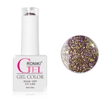 Roniki Diamond-H széria TPO free - 06 lila-arany csillámos gél lakk