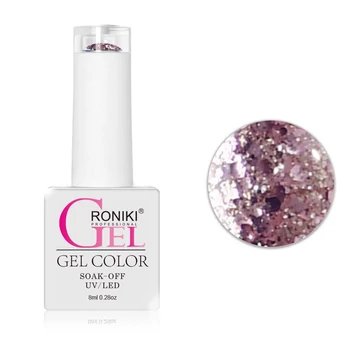 Roniki Diamond-H széria TPO free - 09 rózsaszín glitteres gél lakk
