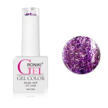 Roniki Platinum diamond széria TPO free - 09 csillámos lila gél lakk