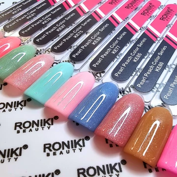 Roniki Pearl peach gél lakk színminta
