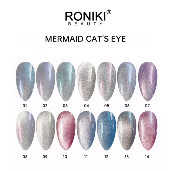 Roniki Mermaid cat eye TPO free gél lakk 08 - mágnesezhető