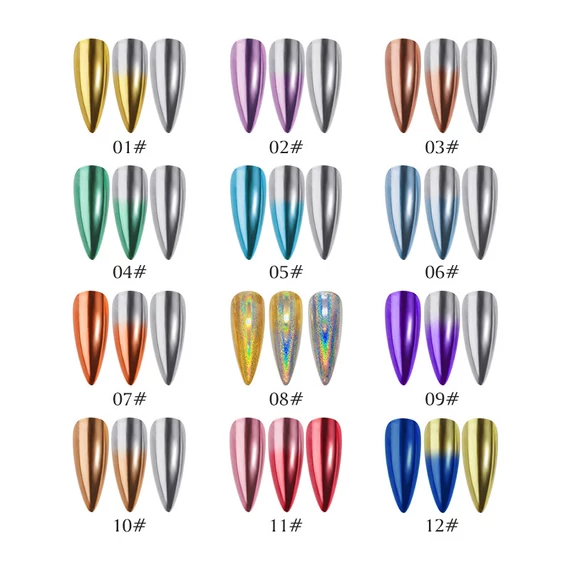 2 színű mirror chrome pigment - 11
