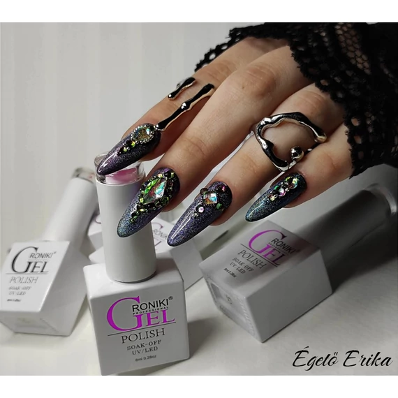 Roniki Holographic cat's eye TPO free gél lakk - mágnesezhető