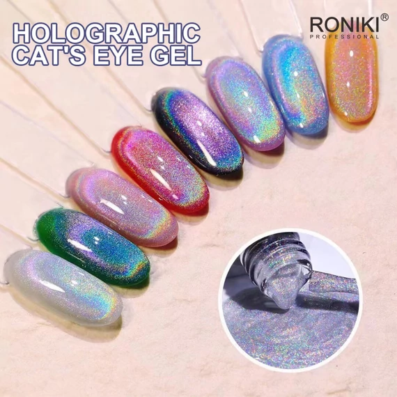 Roniki Holographic cat's eye TPO free gél lakk - mágnesezhető