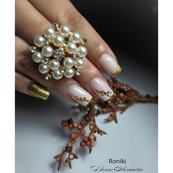 Roniki Diamond-H széria - 01 arany csillámos gél lakk