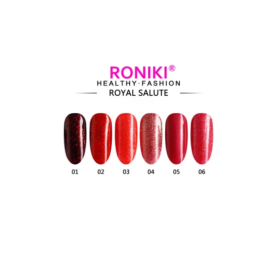 Roniki Royal salute széria TPO free - 02 csillámos piros gél lakk