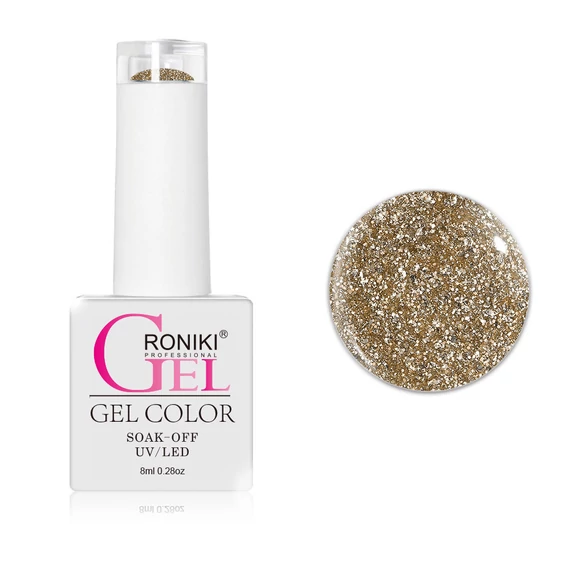 Roniki Platinum diamond széria hema free - 05 csillámos pezsgő gél lakk