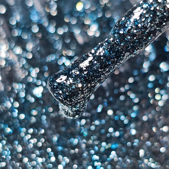Roniki Platinum diamond széria TPO free - 10 csillámos ciánkék gél lakk