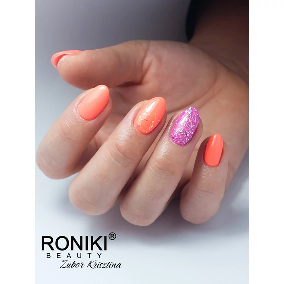Roniki Glow in the dark széria - 01 sötétben világító neon narancs gél lakk