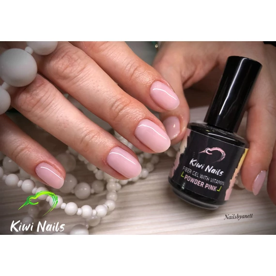 FIBER GEL WITH VITAMIN POWDER PINK- erősített géllakk alap alap