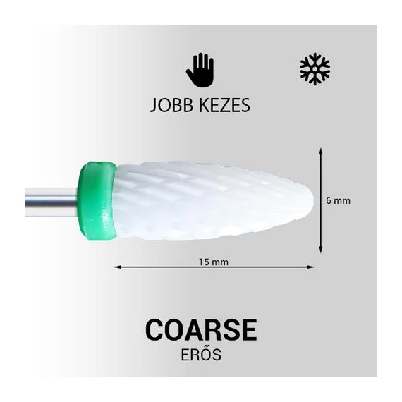 Láng forma kerámia csiszolófej - jobb kezes - Coarse