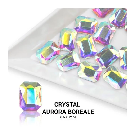 Formakő téglalap alakú - 6x8mm - Crystal AB