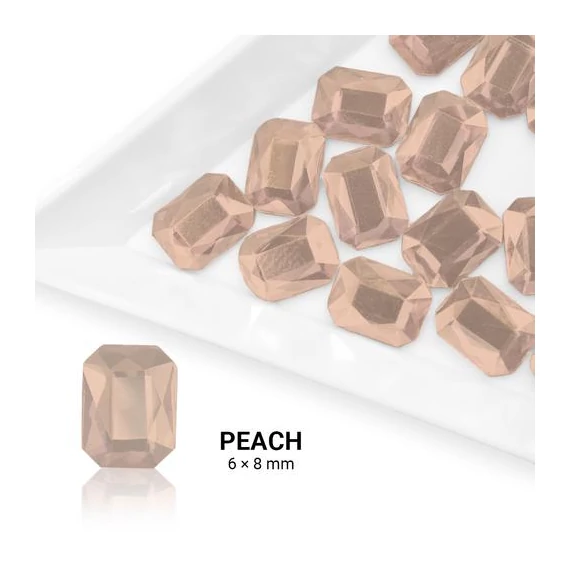 Formakő téglalap alakú - 6x8mm - Peach