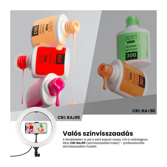 PULUZ LED körlámpa / szelfi lámpa telefontartóval