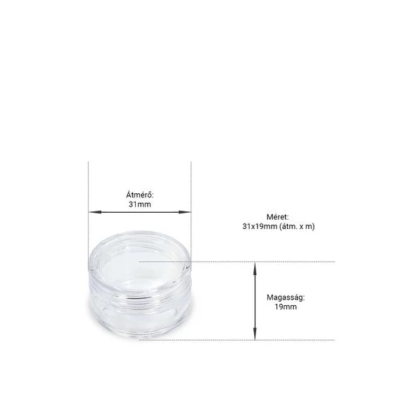 Üres tégely 5ml - átlátszó