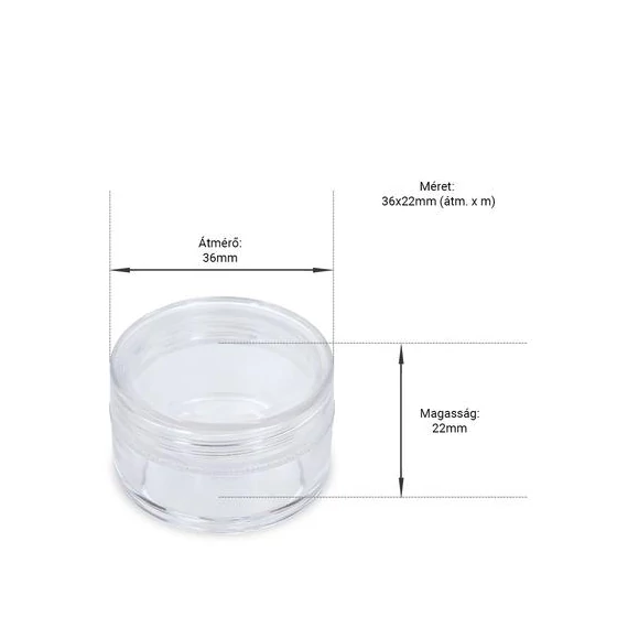 Üres tégely 10ml - átlátszó - LAPOS